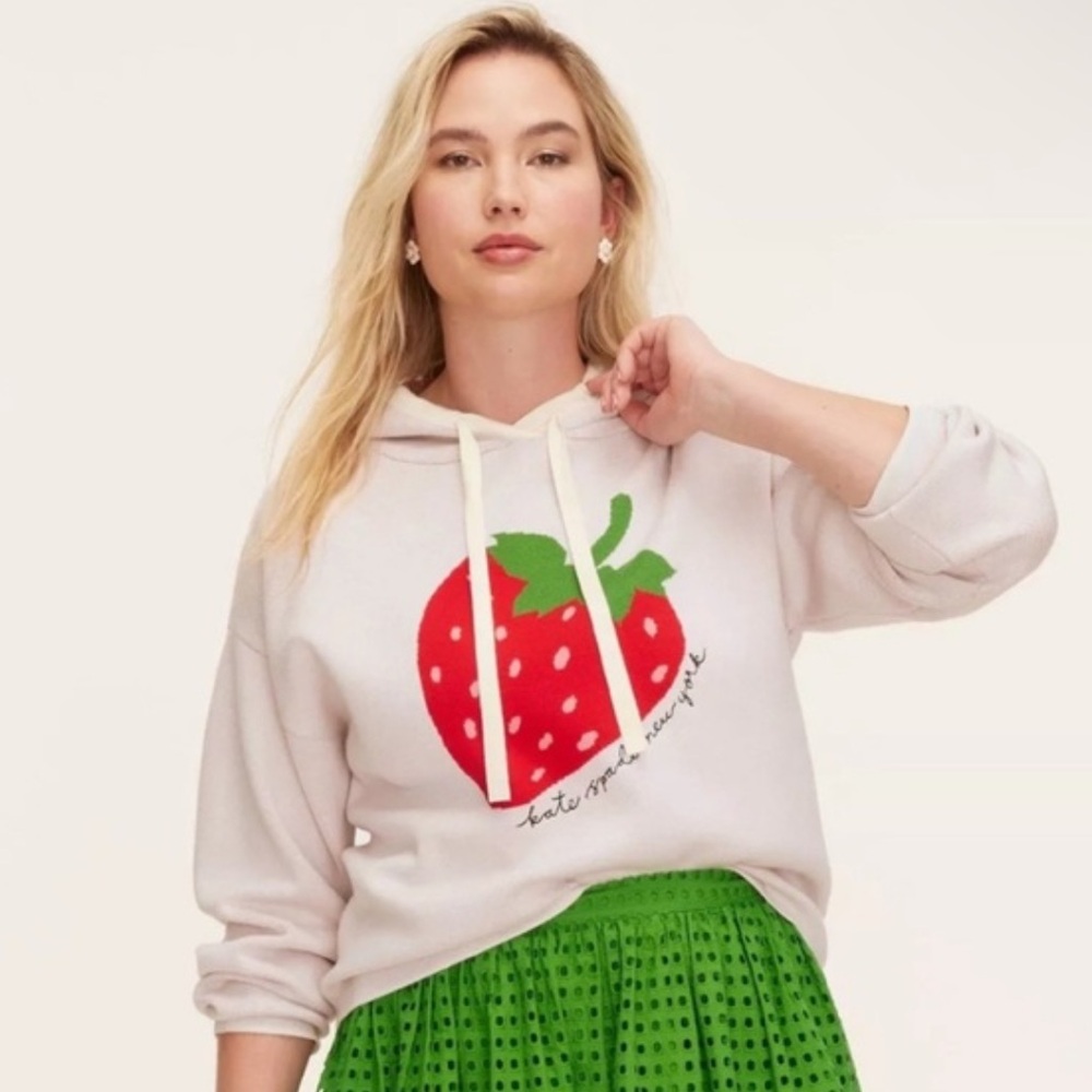 Kate Spade Strawberry Hooded Sweater - Picture 3 of 6